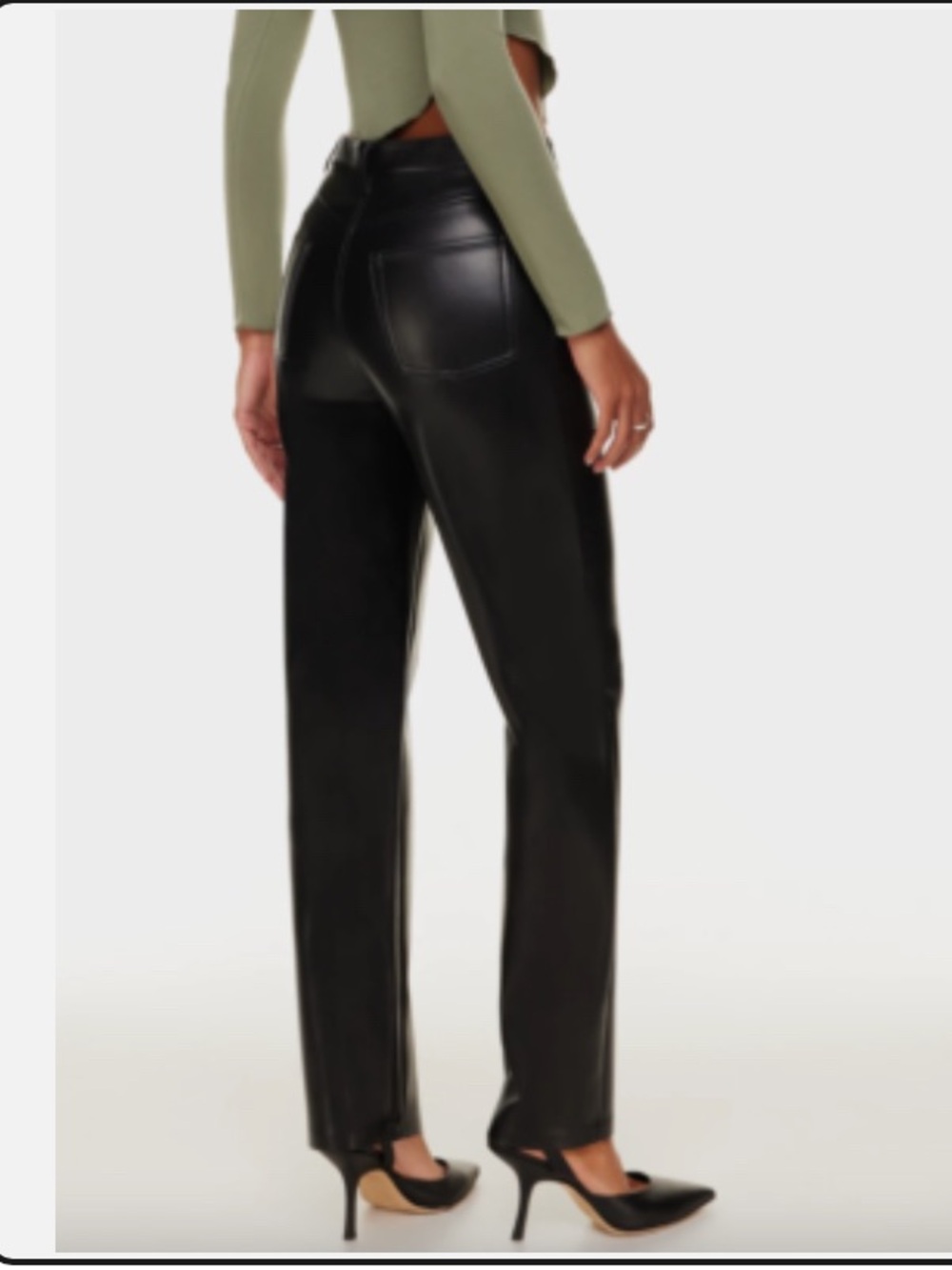 Wilfred Faux Leather melina Rise-High Straight leg Pants - Black #11